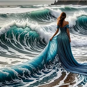 Silhouette robe de vagues