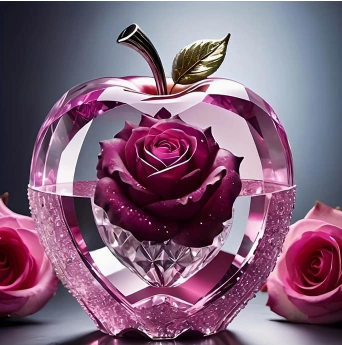 Rose cristal couleurs