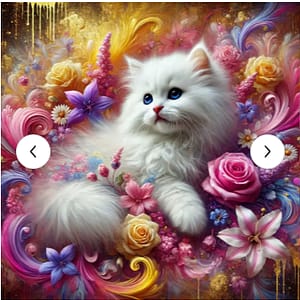 Persan blanc fleurs