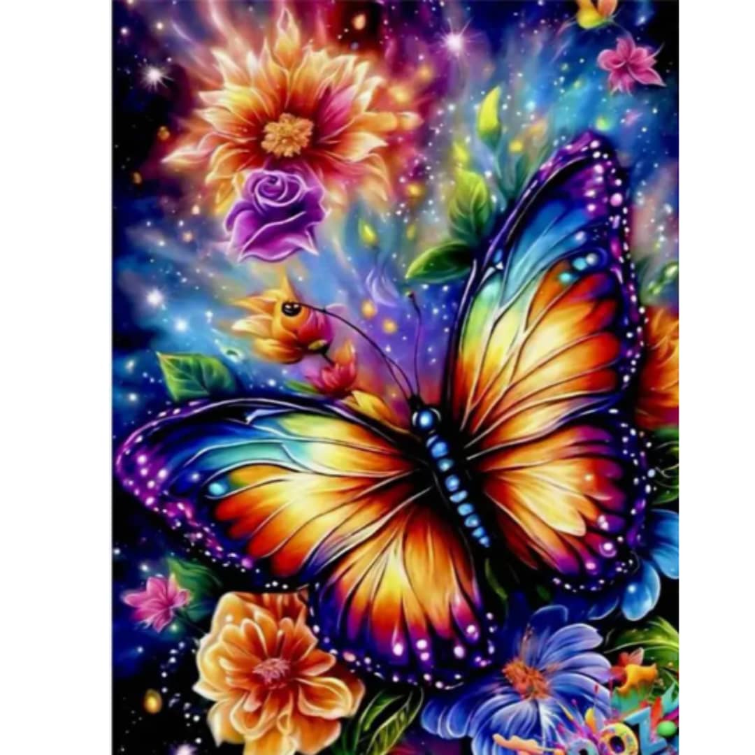 Papillon fleurs coloré