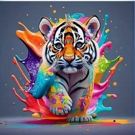 Jeune tigre coloré