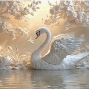 Cygne décor hivernal