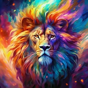 Lion coloré