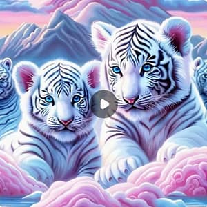 Jeunes tigres hiver
