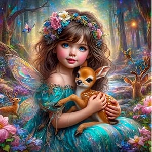 Petite ange et faon