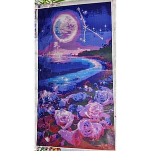 Rivière roses et lune