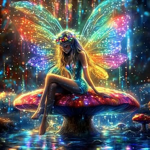 Fée papillon colorée