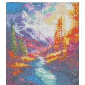Montagne rivière soir