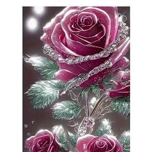 Rose tige en cristal