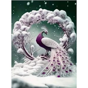 Paon neige rose et blanc