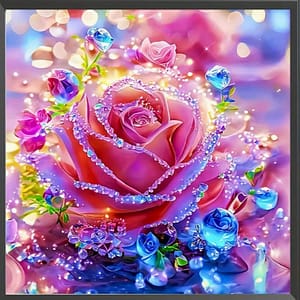 Rose colorée en cristal