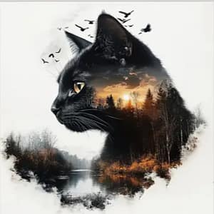 Profil chat montagne