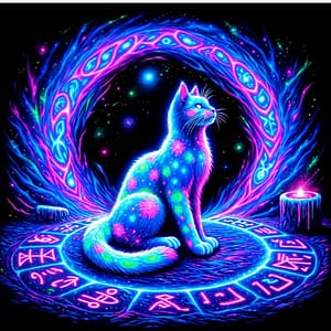 Chat assis lumineux