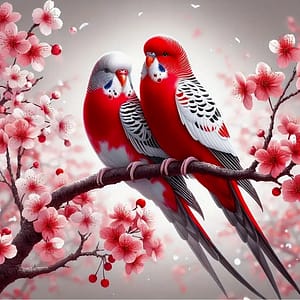 2 Perruches rouges