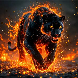 Panthère noire feu