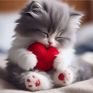 Chaton avec coeur