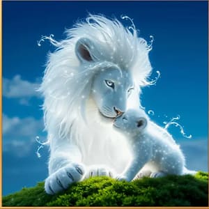 Lion blanc et petit