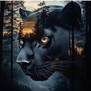 Tête panthère noire