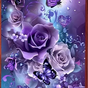 Roses papillons mauves