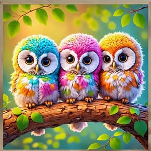 3 Bébés hibou peluche