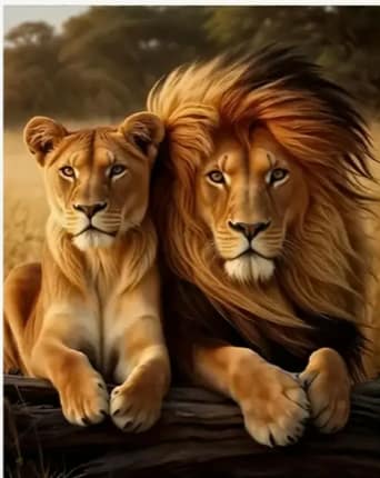 Couple lions soir