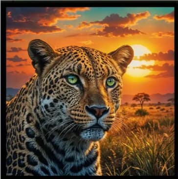 Léopard savane soir