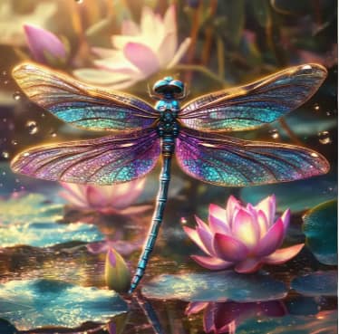 Libellule colorée
