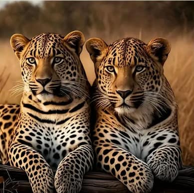 2 Léopards savane