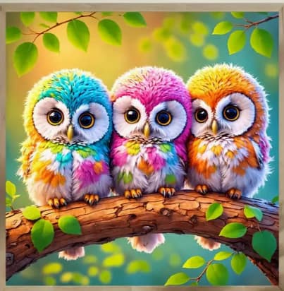 3 Bébés hibou peluche