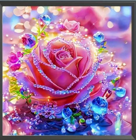 Rose colorée en cristal