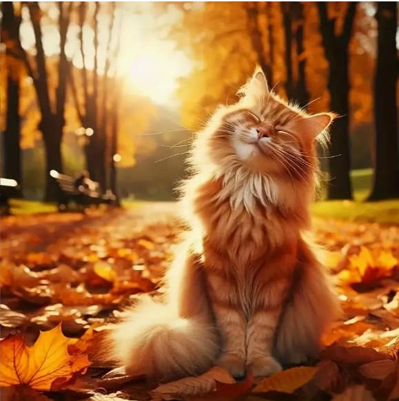 Chat roux crépuscule