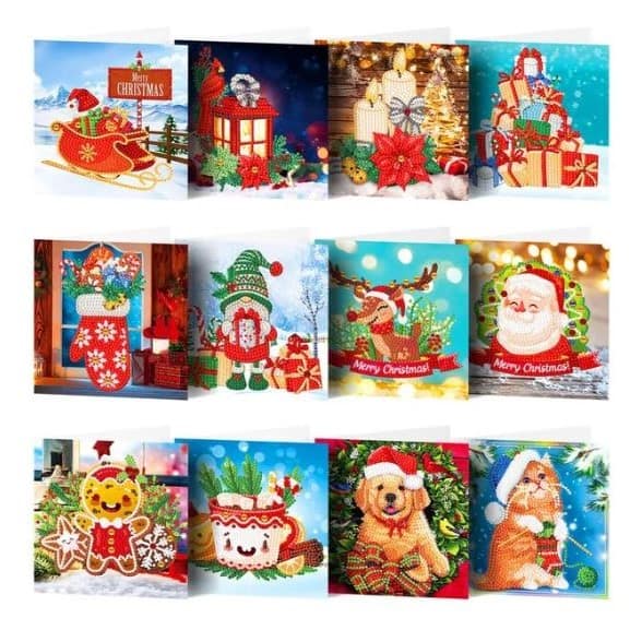 12 cartes de Noël (divers sujets)