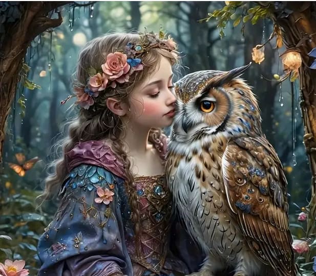 Fillette et hibou