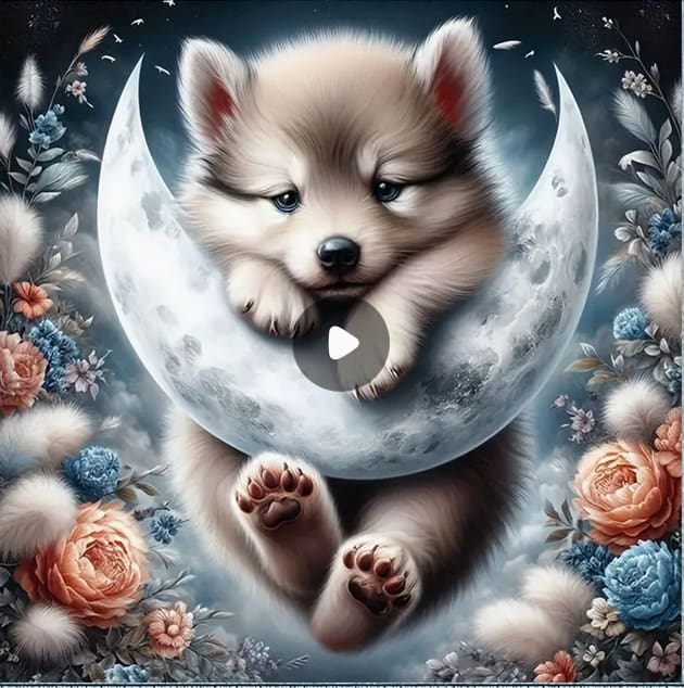 Ourson lune et roses