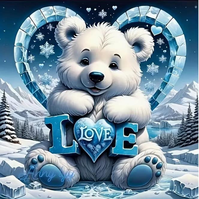 Ourson coeur bleu