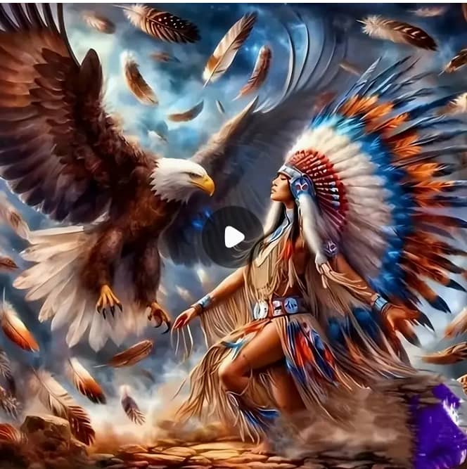 Indienne et aigle