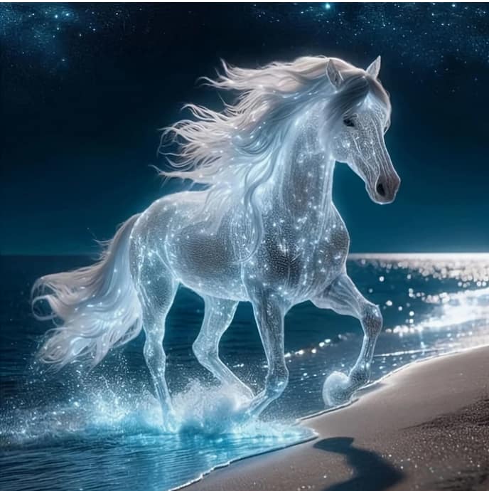 Cheval de cristal plage