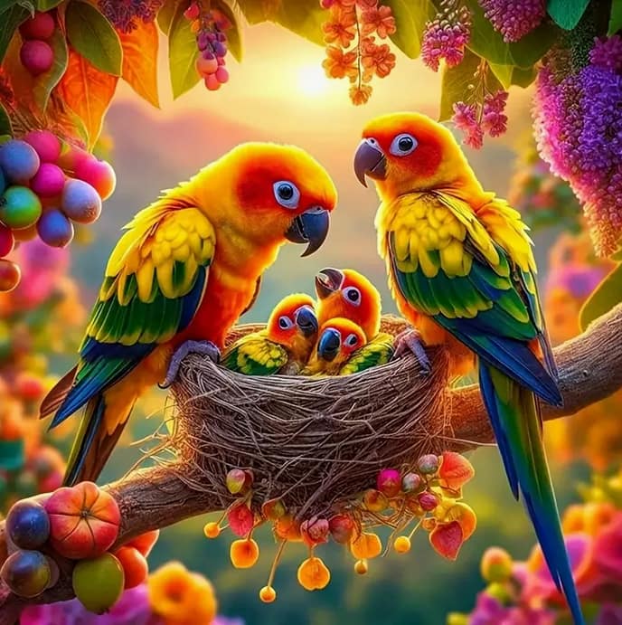 Famille perroquets
