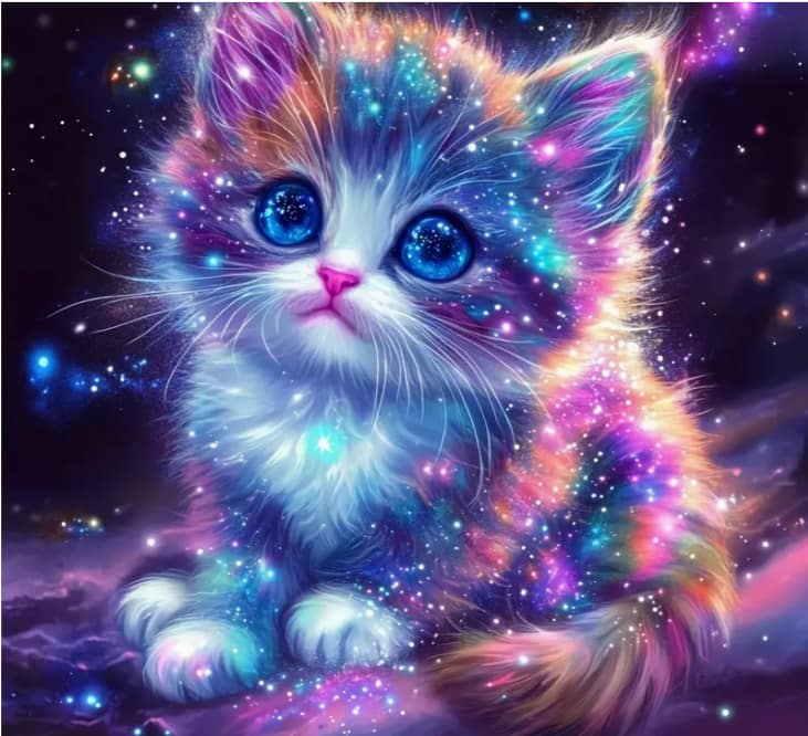 Mignon chaton coloré