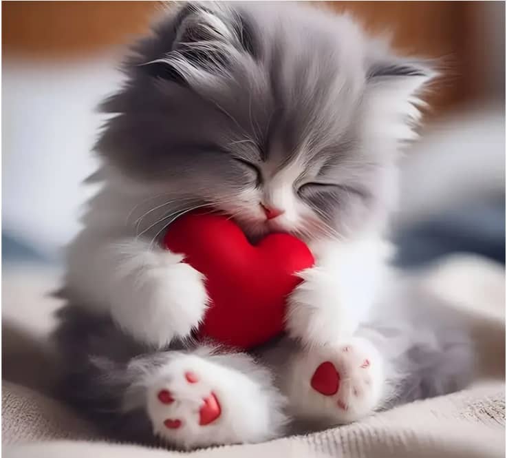 Chaton avec coeur
