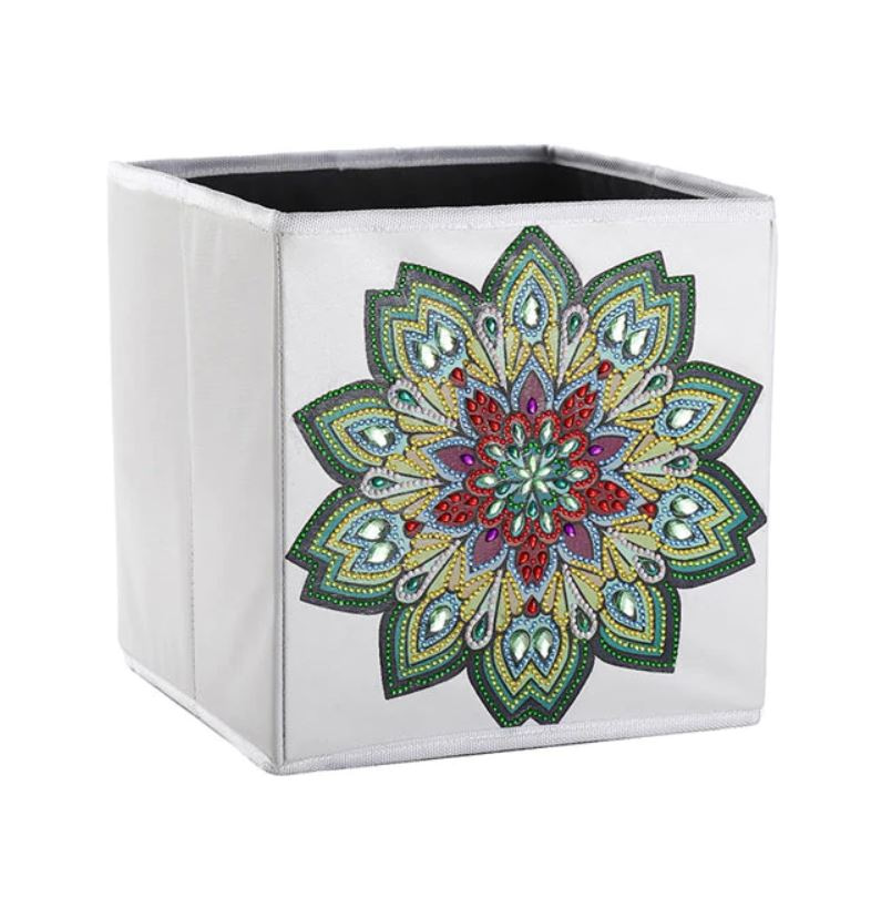 Cube de rangement Fleur verte - Tableaux Diamants